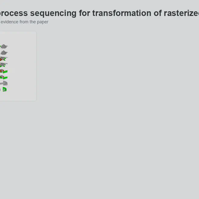 Pick-and-place process sequencing for transformation of rasterized 3D structures
