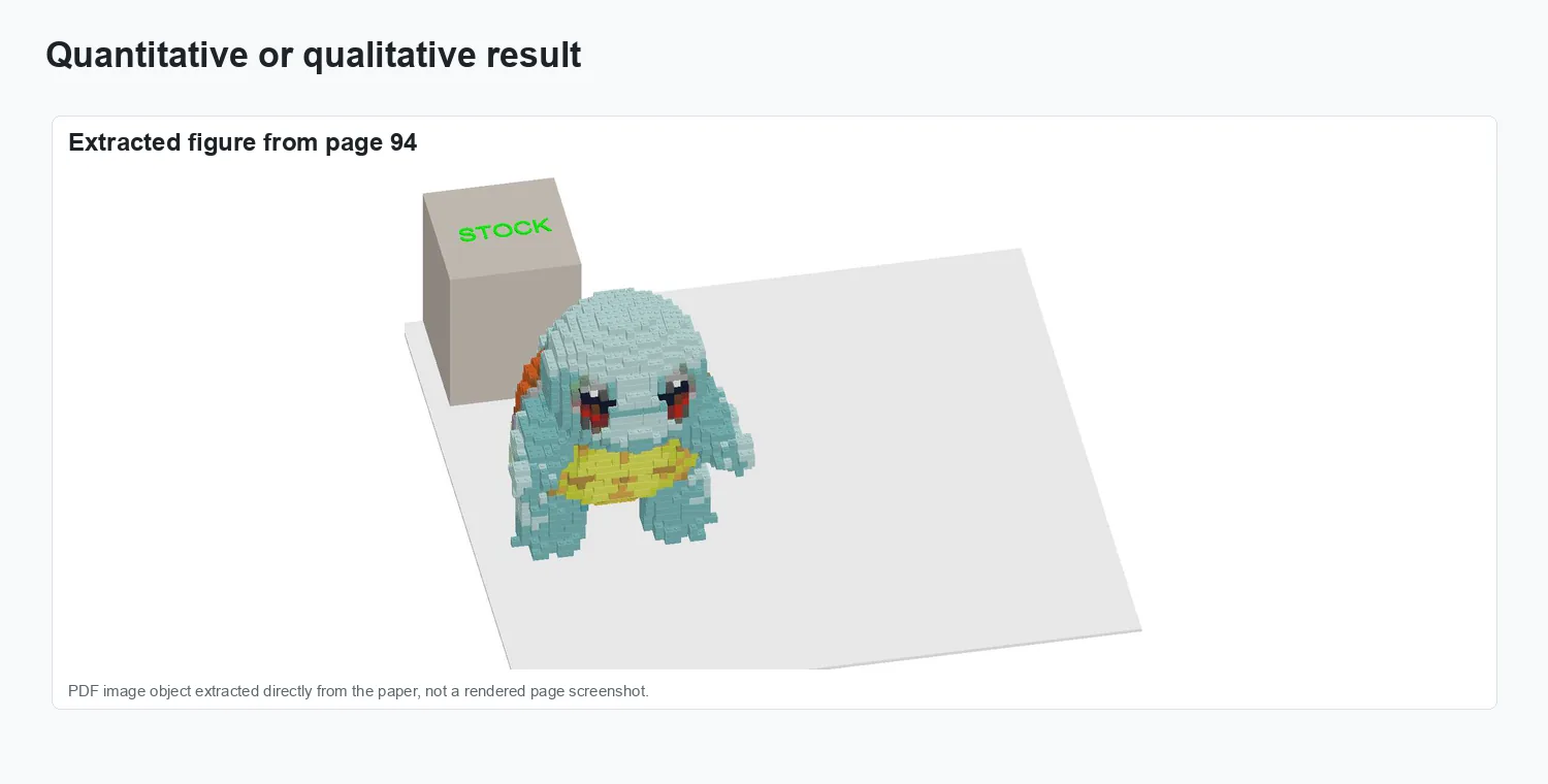 Sequencing in Transformation of Rasterized 3D Models - Result comparison
